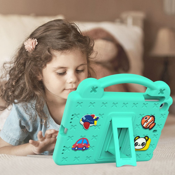 Dětské pouzdro pro iPad mini 7.9" 2019/2015/2014/2013/2012 (5/4/3/2/1 gen.), Cute Patterns, se stojánkem, zelené