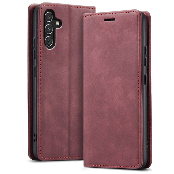 Pouzdro pro Samsung Galaxy A54, ERBORD Vintage peněženka s klopou, červené