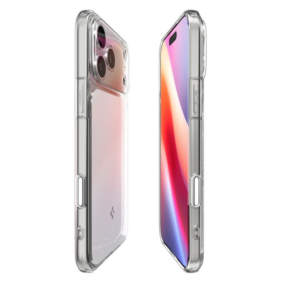Spigen pouzdro s MagSafe pro iPhone 17 Pro Max, Ultra Hybrid „T“, čiré / bílé