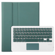 Pouzdro + klávesnice iPad 10.9 2022 10 Gen, TouchPad Pen Slot, tmavě zelené