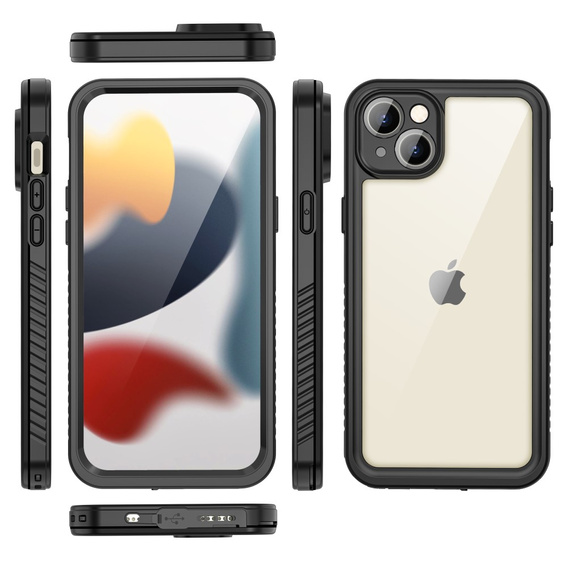 Vodotěsné pouzdro IP68 pro iPhone 15 Plus, Redpepper, černé