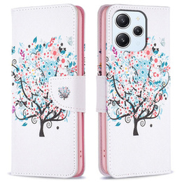 Klopové pouzdro pro Xiaomi Redmi 12 4G, Wallet, colorful tree, bílé