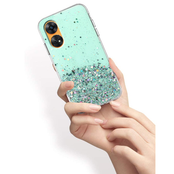 Pouzdro pro Oppo Reno8 T, Glittery, zelené