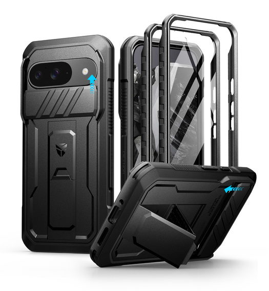 Pancéřové pouzdro pro Google Pixel 9, Dexnor Full Body (Two Frames), černé