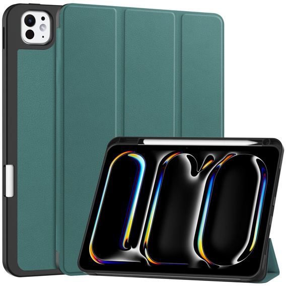 Pouzdro pro iPad Pro 11" 2024 (5 gen.), Smartcase s prostorem pro stylus, zelené
