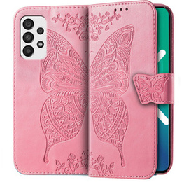 Klopové pouzdro pro Samsung Galaxy A33 5G, Butterfly, růžové