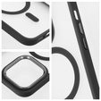 Pouzdro pro iPhone 16 Pro, pro MagSafe, ERBORD Matt Case, transparentní / černé + sklo na displej