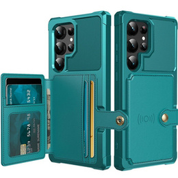 Pouzdro pro Samsung Galaxy S24 Ultra, Card Holder Kickstand, zelené