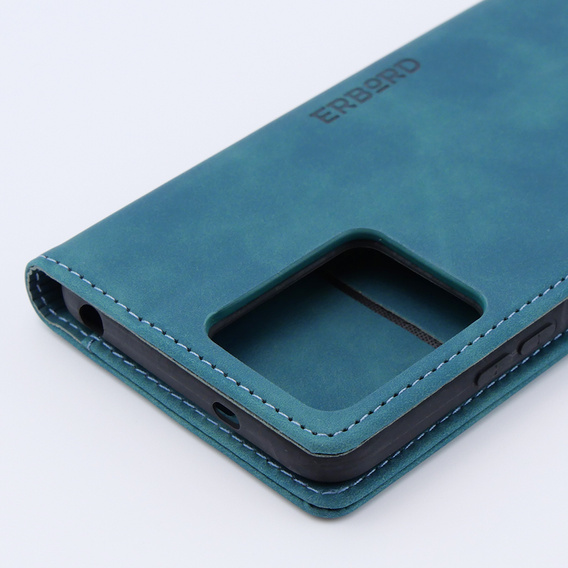 Pouzdro pro Xiaomi Redmi Note 12 4G, ERBORD Vintage peněženka s klopou, modré
