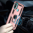 Pancéřové pouzdro pro Motorola Moto E20/E30/E40, Nox Case Ring, růžové rose gold