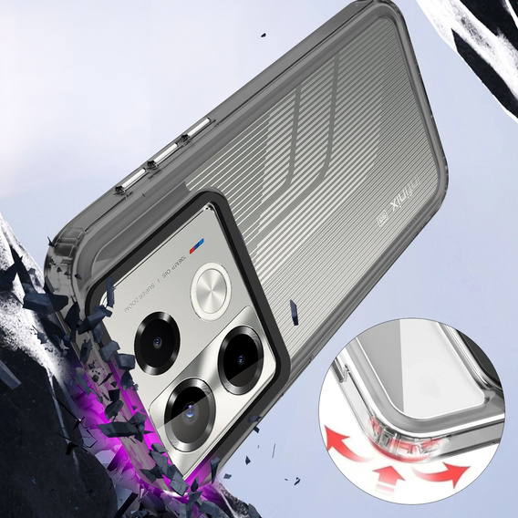 Pouzdro pro Infinix Note 40 Pro Plus, Fusion Hybrid, transparentní / černé