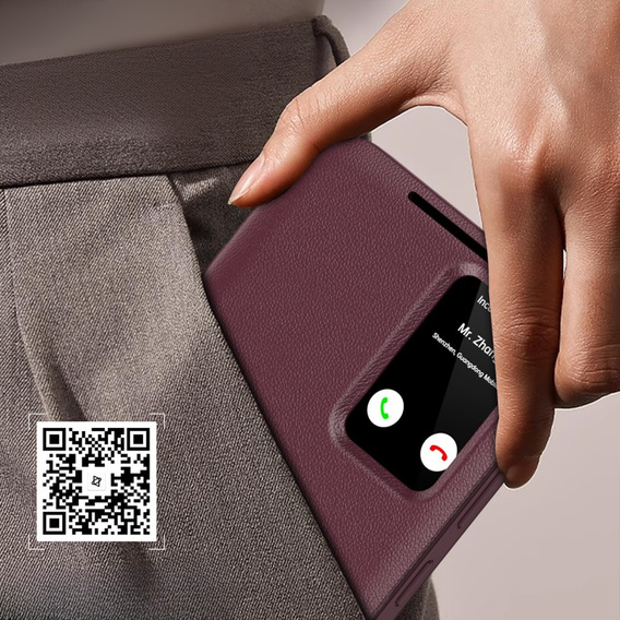 Flipové pouzdro pro Samsung Galaxy A55 5G, Smart View Wallet, červené
