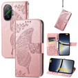 Klopové pouzdro pro Xiaomi Poco F7, Butterfly, růžové rose gold