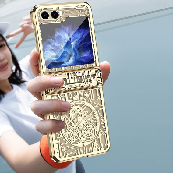 Pouzdro pro Samsung Galaxy Z Flip7 FE / Z Flip6, Mechanical Legend, zlaté