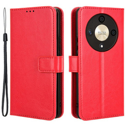 Klopové pouzdro pro Honor Magic 6 Lite 5G, Crazy Horse Wallet, červené