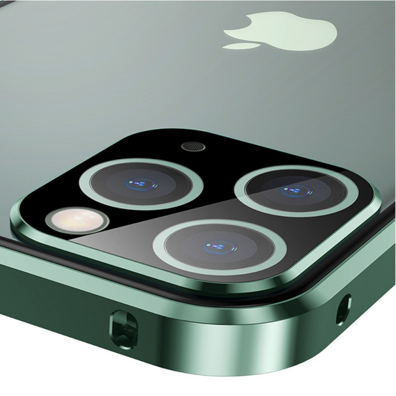 Pouzdro pro iPhone 11 Pro, Magnetic Dual Glass, zelené