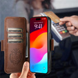 Flipové pouzdro 2 v 1 pro iPhone 17 Pro, SUTENI, pro MagSafe, hnědé