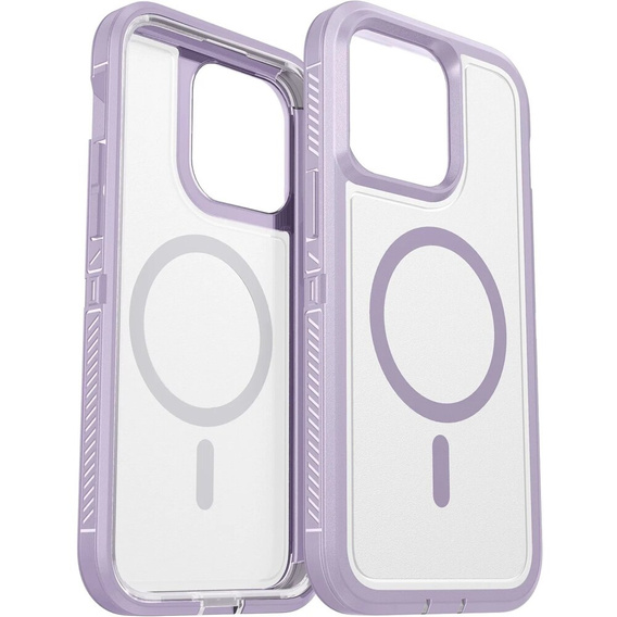 Pouzdro s rámečkem pro iPhone 13 Pro, pro MagSafe, transparentní / fialové