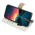 Flipové pouzdro Wallet Zipper Pocket pro Motorola Edge 40 Neo 5G, Wallet Zipper Pocket, se zrcátkem, bílé