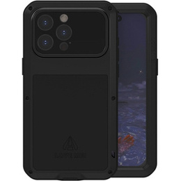 Pouzdro Love Mei pro iPhone 15 Pro Max, armored with glass, černé