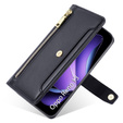 Klopové pouzdro pro Oppo Reno 13, Wallet Zipper Pocket, černé