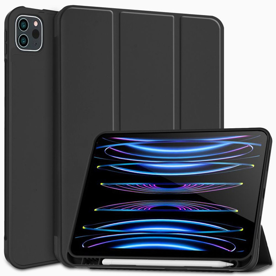 Pouzdro pro iPad Pro 12.9" 2022/2021/2020 (6/5/4 gen.), Smart Pencil, se slotem na stylus, černé