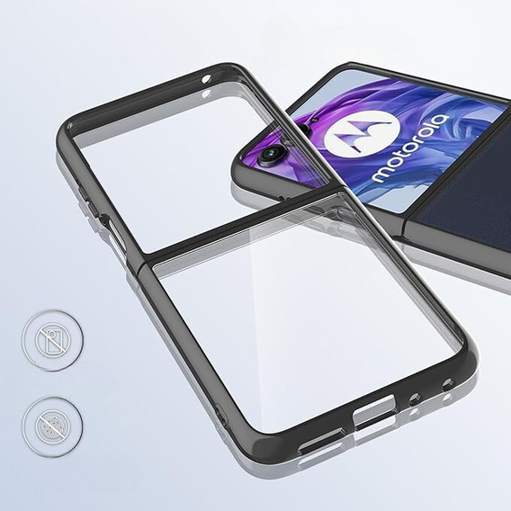 Pouzdro pro Motorola Razr 50 Ultra, Fusion Hybrid, transparentní / černé