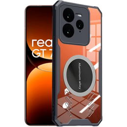 Pouzdro pro Realme GT 7 Pro, s magnetickou fólií, transparentní / černé