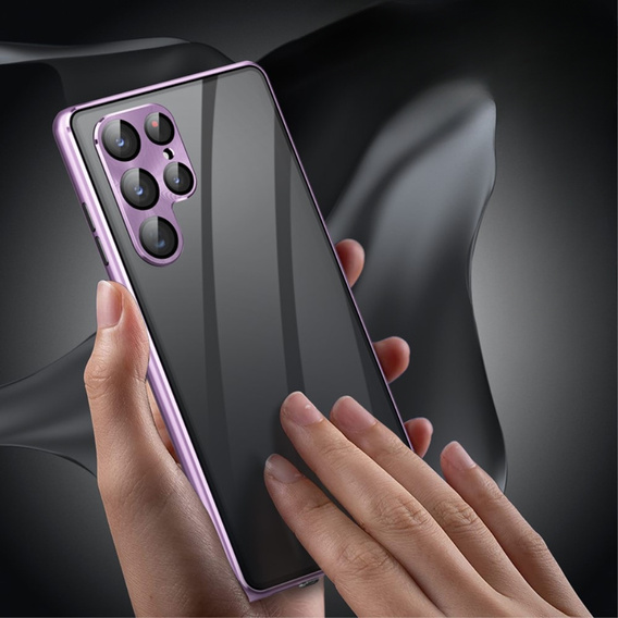 Pouzdro pro Samsung Galaxy S21 Ultra, Magnetic Dual Glass, fialové
