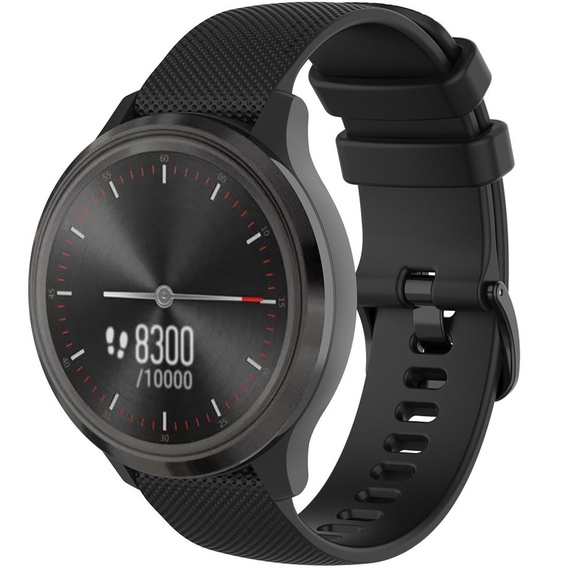 Univerzální silikonový řemínek 20 mm, černý