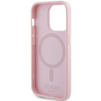 Pouzdro GUESS pro iPhone 14 Pro, Saffiano MagSafe, růžové