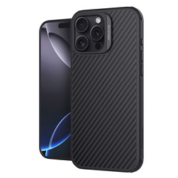 Pouzdro pro iPhone 16 Pro Max, pancéřované Nillkin, Carbon Fiber, pro Magsafe, černé