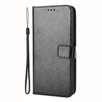 Klopové pouzdro pro Xiaomi Poco X6 5G, Crazy Horse Wallet, černé