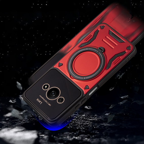 Obrněné pouzdro pro Xiaomi Redmi A3, Magnetic Ring, červené