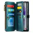 Pouzdro CASEME pro Samsung Galaxy A55 5G, RFID Leather Wallet, s popruhem přes rameno, zelené