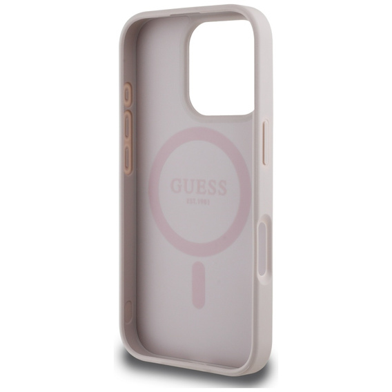 Pouzdro Guess 4G Circle s klasickým logem, pro MagSafe pro iPhone 16 Pro Max