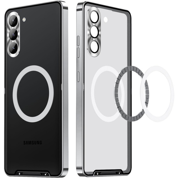 Ochranné pouzdro na fotoaparát pro Samsung Galaxy S23, CamShield MagSafe, průhledná / stříbrná