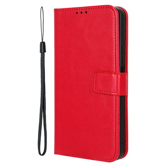 Klopové pouzdro pro Xiaomi Redmi 14C / Xiaomi Poco C75, Crazy Horse Wallet, červené