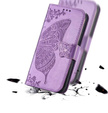 Klopové pouzdro pro Motorola Moto E14, Butterfly, fialové