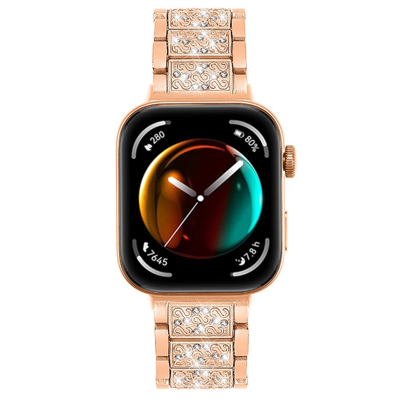 Diamantový náramek pro Xiaomi Smart Band 8 Pro, růžové zlato