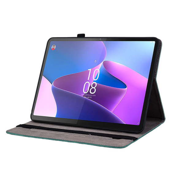 Pouzdro s klopou pro Lenovo Tab P12, flower, zelené
