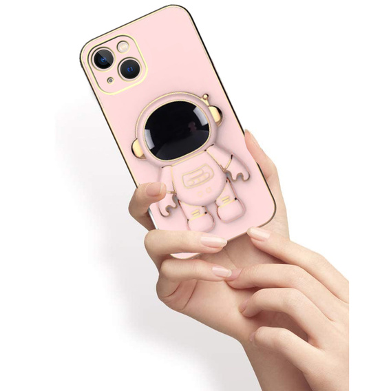 Pouzdro pro iPhone 14 Plus, Astronaut, růžové