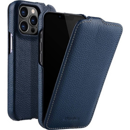 MELKCO flipové pouzdro pro iPhone 13 Pro Max, kožené, flipové, námořnicky modré