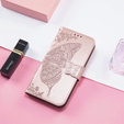 Klopové pouzdro pro Motorola Moto G15 / Motorola Moto G15 Power, Butterfly, růžové rose gold