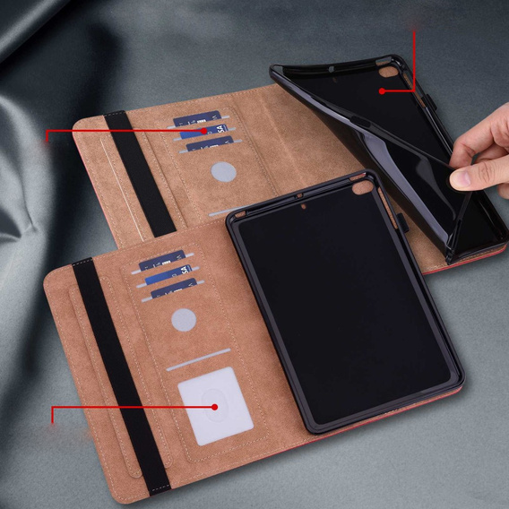 Pouzdro pro Lenovo Tab M10 Plus 10.6 Gen 3 TB-125F TB-128F, Classic, s prostorem pro stylus, červené