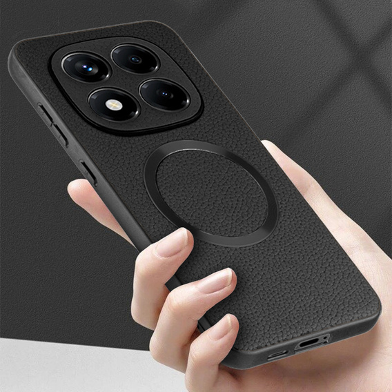 Pouzdro pro Xiaomi Redmi Note 14 Pro 5G, Leather Hybrid MagSafe, černé