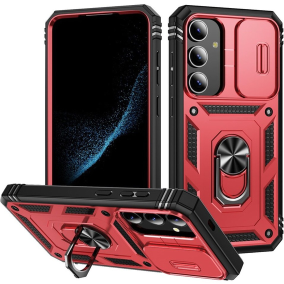 Pouzdro pro Samsung Galaxy S24+ Plus, CamShield Slide, červené / černé