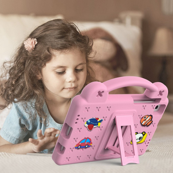 Dětské pouzdro pro Samsung Galaxy Tab A7 Lite 8.7 T220/T225, Cute Patterns, se stojánkem, růžové