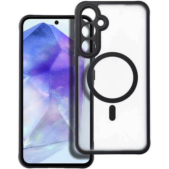 Pouzdro pro Samsung Galaxy A15, pro MagSafe, ERBORD Matt Case, černý + sklo na displej