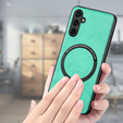 Pouzdro pro Samsung Galaxy A14 5G, Leather Hybrid MagSafe, zelené